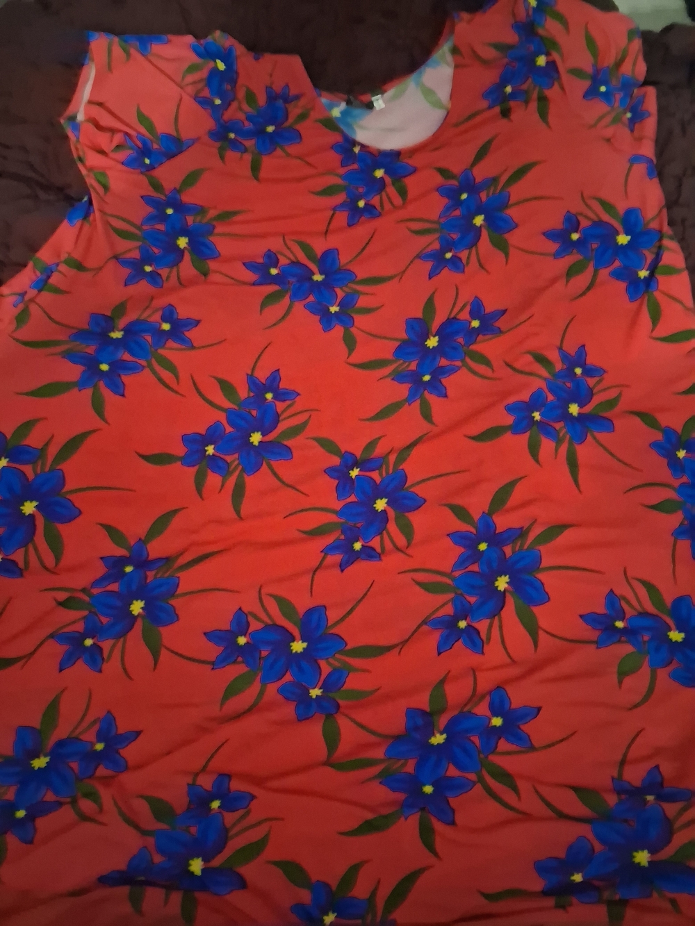 Women's Pink Gloral Dress - Blue Flower Print